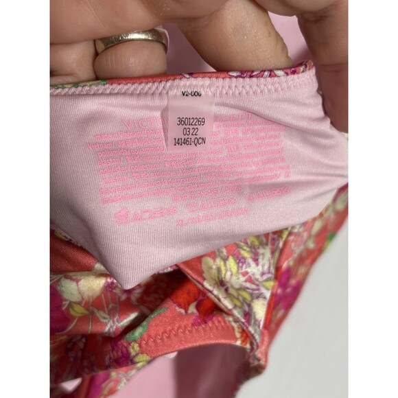Victoria's Secret One Piece Swim Suit Womens XL Pink Floral Sexy New Tie Waist - Picture 8 of 10